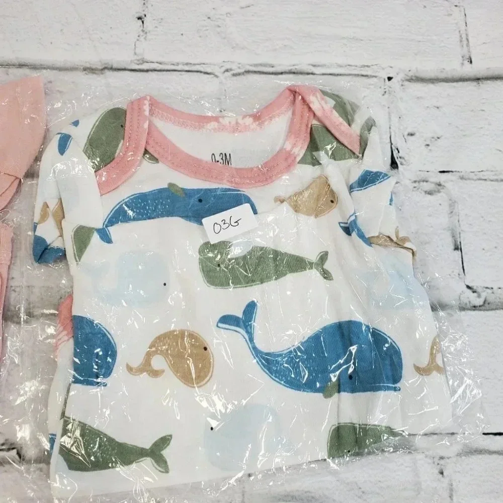 3m Girls Bodysuit set, 5pieces. Baby Girls Basic Bodysuits. Lot 1